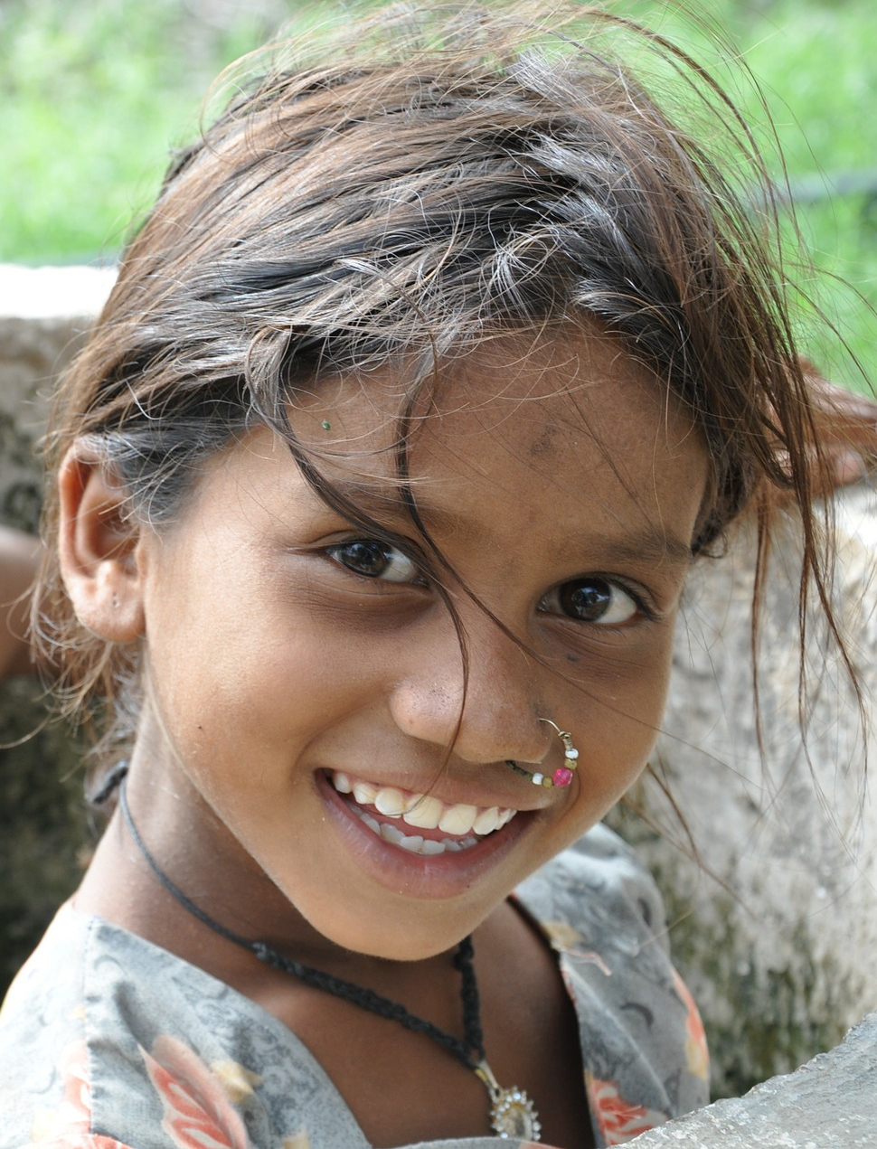 Girl smiling into the camera